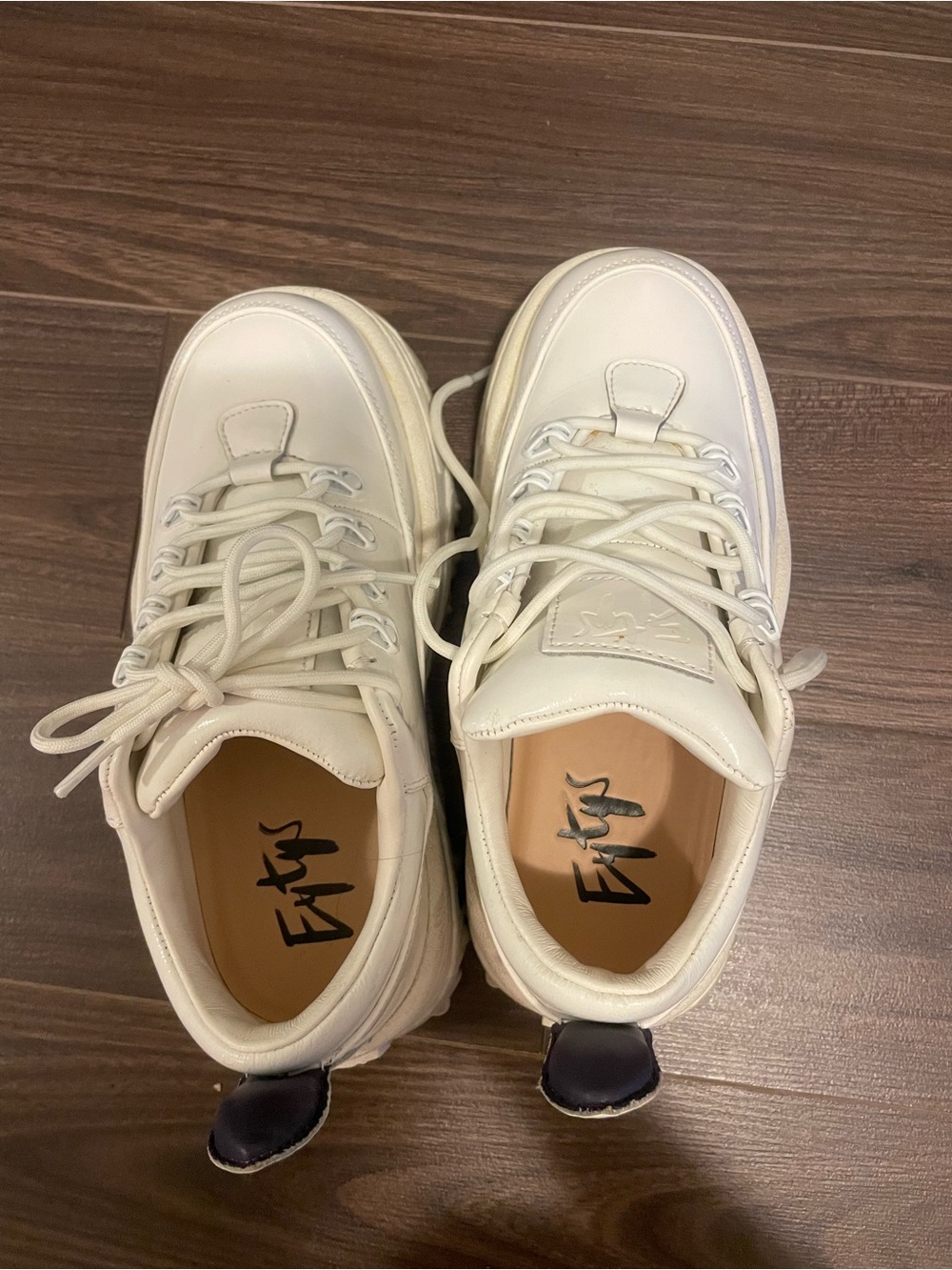 Eytys White Leather Chunky Platform Sneakers - Size 37